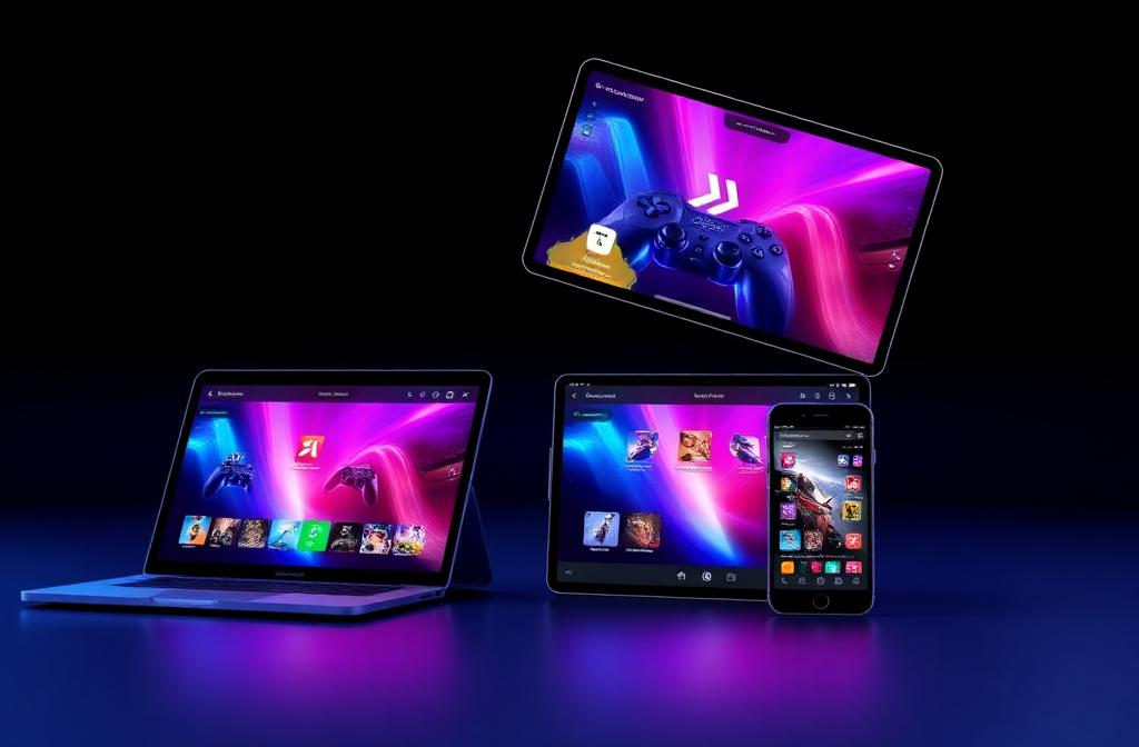 Gaming platform op laptop, tablet en smartphone
