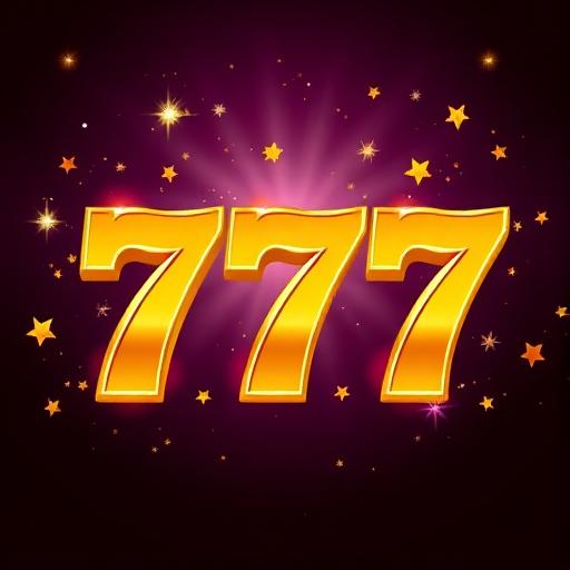 Gouden 777 jackpot symbolen met glitter effecten